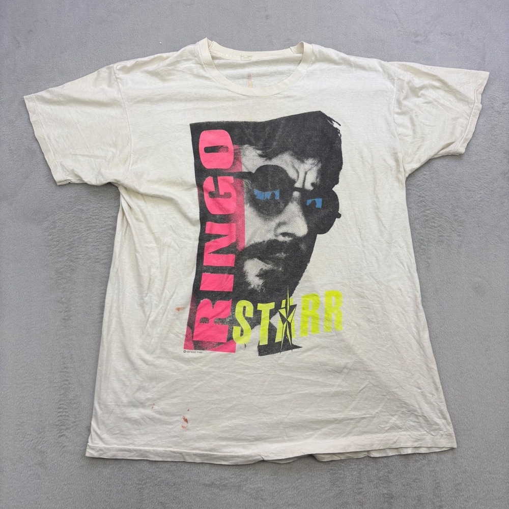 Vintage Ringo Starr Shirt Mens XL White 1989 All Starr Band Tour Graphic 80s - Picture 2 of 11